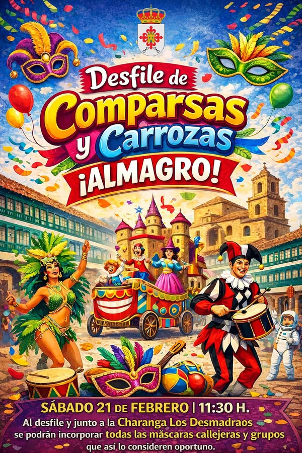 Carnaval 2026 en Almagro: Desfile y Concurso con 20 Agrupaciones Participantes