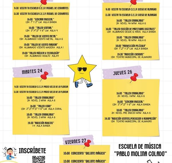 La Escuela de Música Pablo Molina celebra su XI Semana Cultural en Almagro