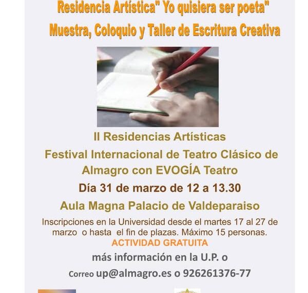 Únete al Taller Gratuito de Escritura Creativa en Almagro el 31 de Marzo