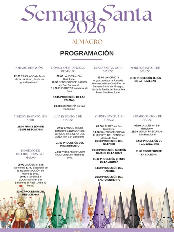 Programación de Semana Santa 2026 en Almagro: itinerarios y actividades 1 Programación de Semana Santa 2026 en Almagro: itinerarios y actividades - 656897693 18246089269305421 9119912013175744522 n.webp