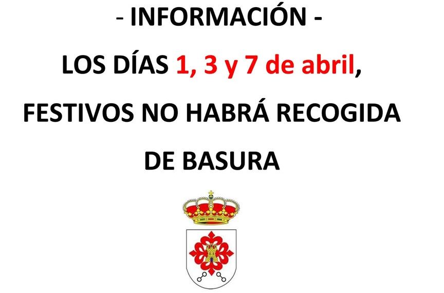 Aviso: No habrá recogida de basura en Almagro durante Semana Santa