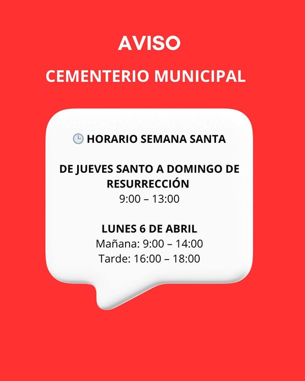Nuevo Horario del Cementerio Municipal de Almagro en Semana Santa - 657983194 1013783940975619 971854618110730286 n