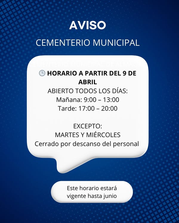 Horarios del Cementerio Municipal de Almagro hasta junio: cerrado martes y miércoles. 1 Horarios del Cementerio Municipal de Almagro hasta junio: cerrado martes y miércoles. - 658911421 1013785944308752 357700061129235586 n