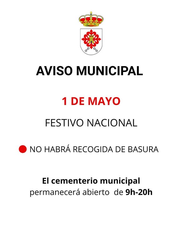 Aviso Municipal: Cambios de Servicios para el 1 de Mayo - 684293024 1036836412003705 8864341800604537807 n