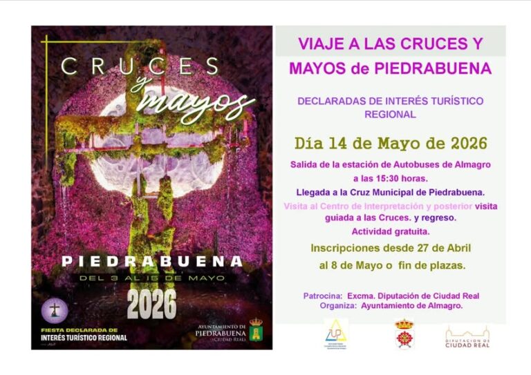 Viaje Gratuito a las Cruces y Mayos de Piedrabuena desde Almagro el 14 de Mayo