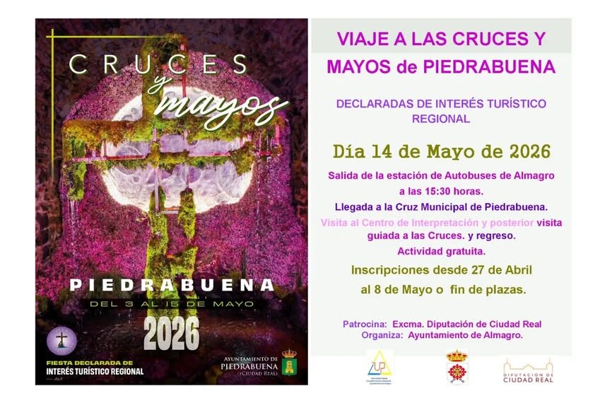 Viaje Gratuito a las Cruces y Mayos de Piedrabuena desde Almagro el 14 de Mayo