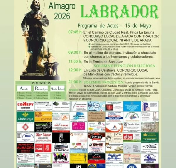 Almagro celebra la Festividad de San Isidro 2026 con tradición y orgullo manchego