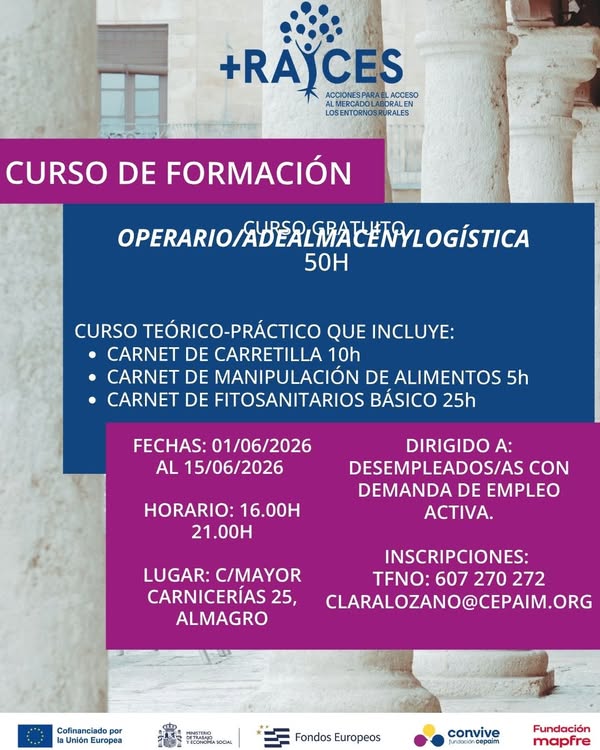 Curso Gratuito de Operario de Almacén y Logística en Almagro para Desempleados - 704802079 1054254206928592 4606449027385624189 n