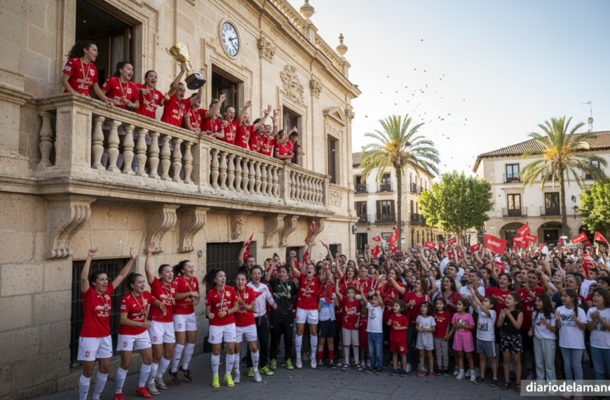 Almagro FSF llena el balcón del ayuntamiento tras su título de liga