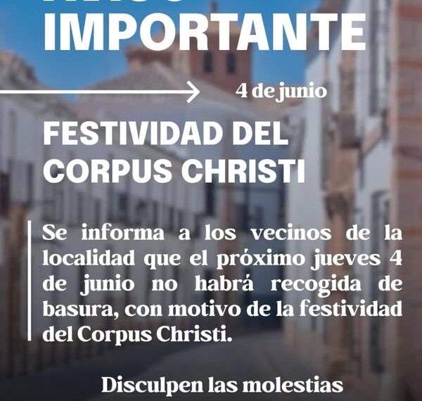 Aviso: Almagro sin servicio de recogida de basura el 4 de junio