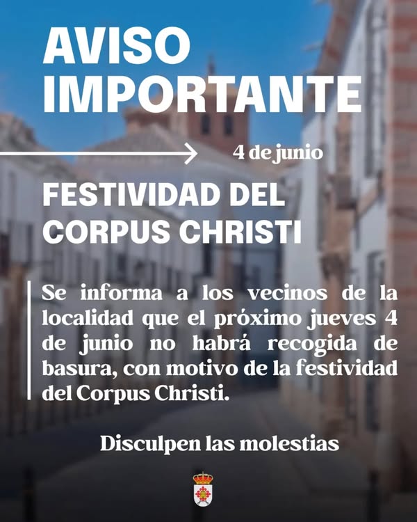 Aviso: Almagro sin servicio de recogida de basura el 4 de junio