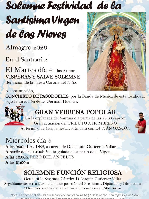 Festividad de la Virgen de las Nieves en Almagro: Fe, Tradición y Convivencia