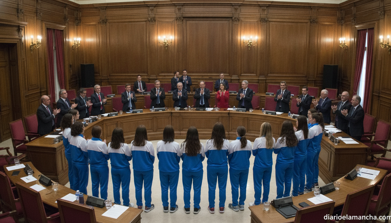 Valverde y Saldaña reciben a las campeonas cadetes del Almagro FSF 1 Valverde y Saldaña reciben a las campeonas cadetes del Almagro FSF