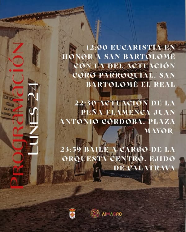 Programa del segundo día de la feria en honor a San Bartolomé Apóstol.