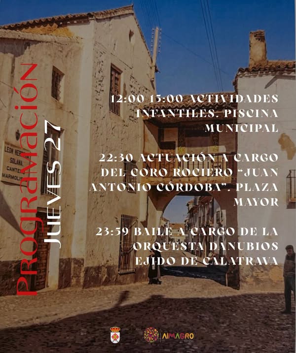Actividades del jueves 27 en las ferias de San Bartolomé Apóstol 2026