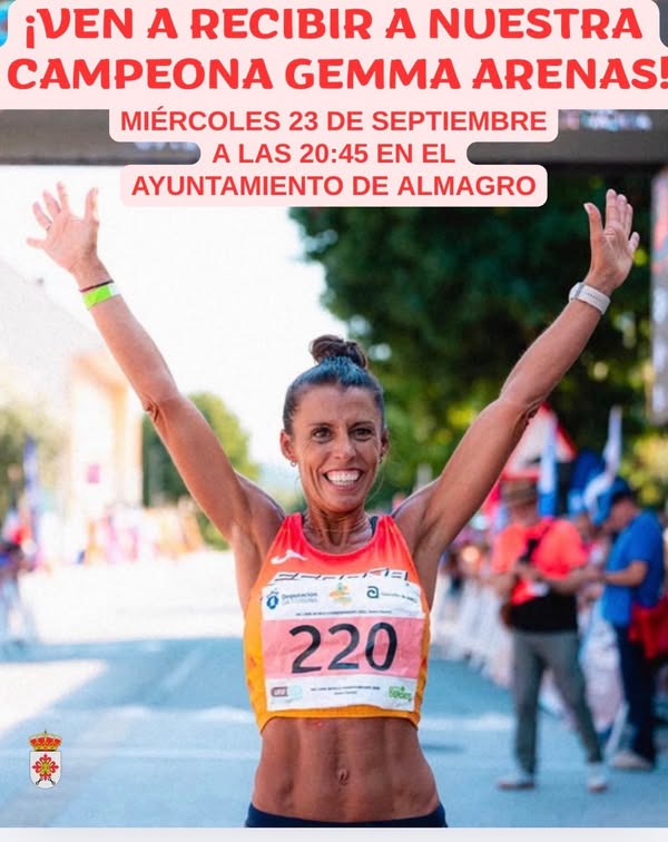 Homenaje a la campeona Gemma Arenas Alcázar mañana a las 20:45 en el ayuntamiento