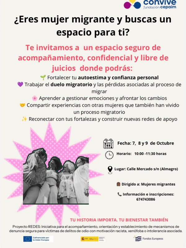 Talleres Gratuitos de Crecimiento Personal para Mujeres en Almagro, del 7 al 9 de octubre