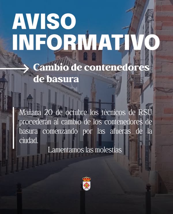 Cambio de contenedores de basura comenzará el 20 de octubre en zonas alejadas del centro