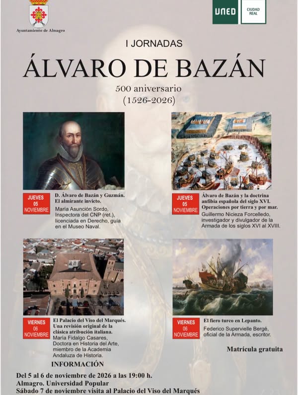 Almagro estrena UNED Sénior y celebra 500 años de Don Álvaro de Bazán con conferencias 2 Almagro estrena UNED Sénior y celebra 500 años de Don Álvaro de Bazán con conferencias